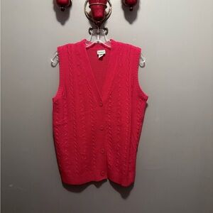 Sara Morgan Red Button Down Sweater Vest Size Medium